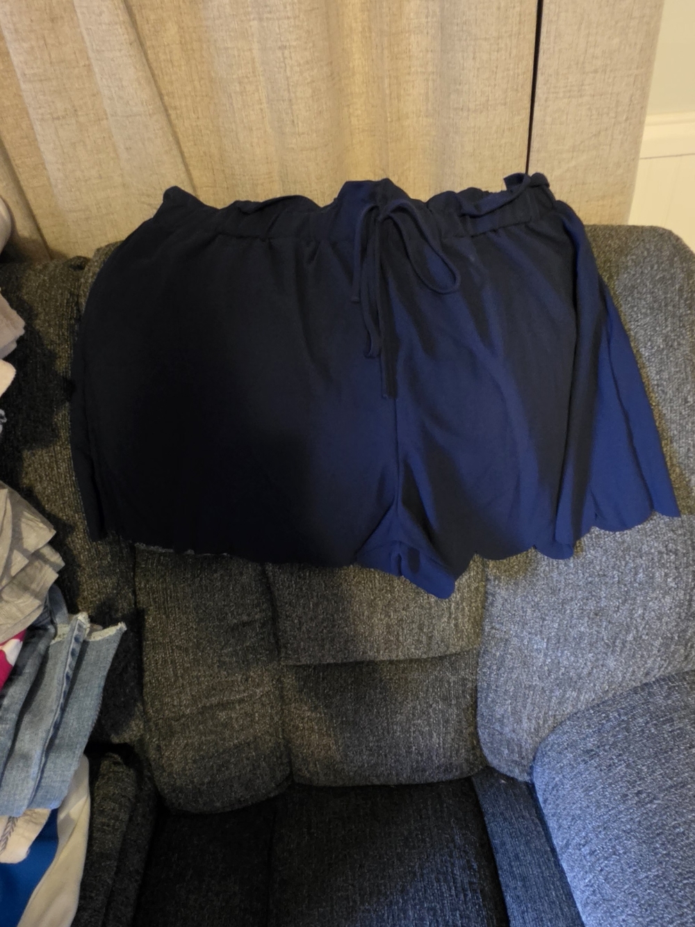 SHEIN Navy High Waist Drawstring Shorts